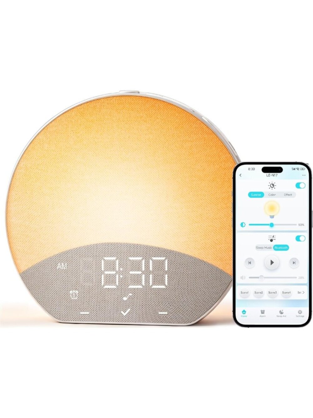 Sunrise Alarm Clock with Sound Machine, Gentle Wake-Up Light for Sleepers
